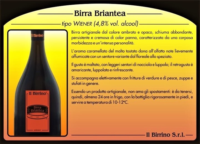 Birrificio Biologico Il Birrino Brugherio Monza Brianza MB Lombardia Italia Birra Senza Glutine Briantea Wiener